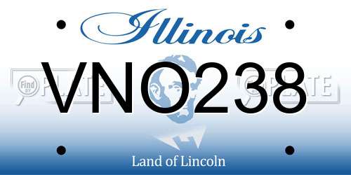 VNO238 Illinois License Plate