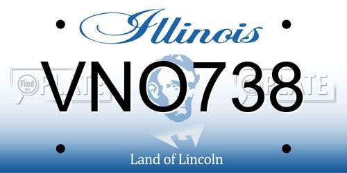 VNO738 Illinois License Plate