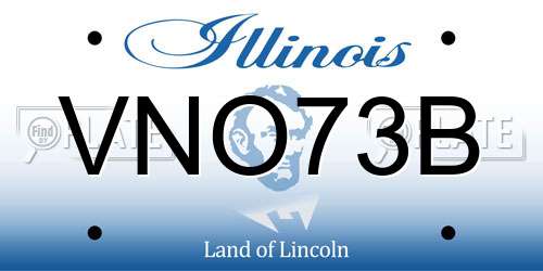 VNO73B Illinois License Plate