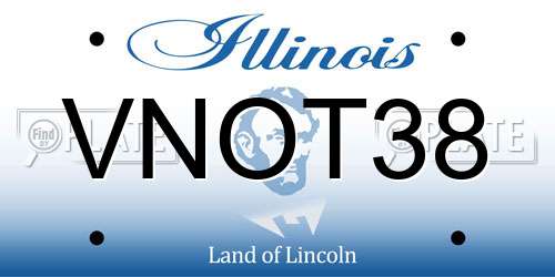 VNOT38 Illinois License Plate