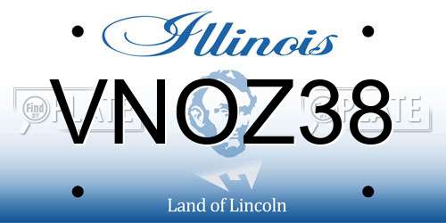VNOZ38 Illinois License Plate