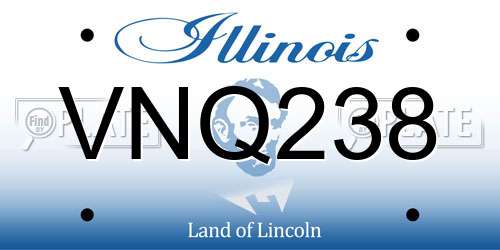 VNQ238 Illinois License Plate