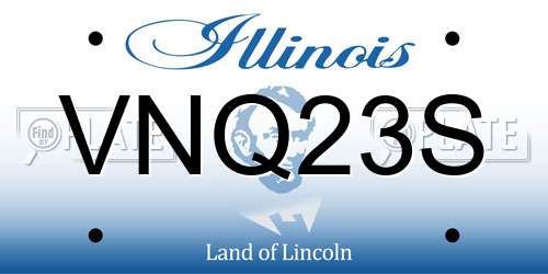 VNQ23S Illinois License Plate