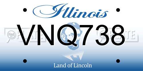 VNQ738 Illinois License Plate