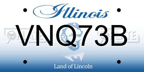 VNQ73B Illinois License Plate