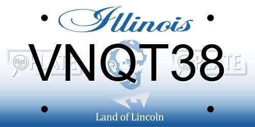 VNQT38 Illinois License Plate