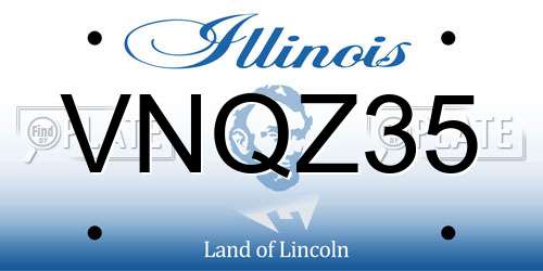 VNQZ35 Illinois License Plate