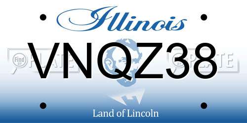 VNQZ38 Illinois License Plate