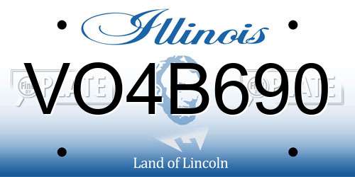 VO4B690 Illinois License Plate