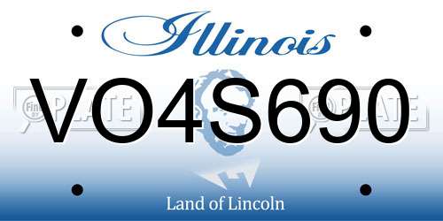 VO4S690 Illinois License Plate