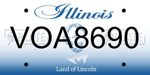 VOA8690 Illinois License Plate