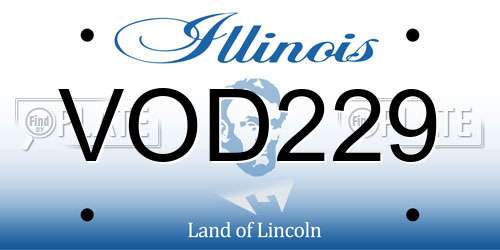 VOD229 Illinois License Plate