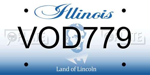 VOD779 Illinois License Plate
