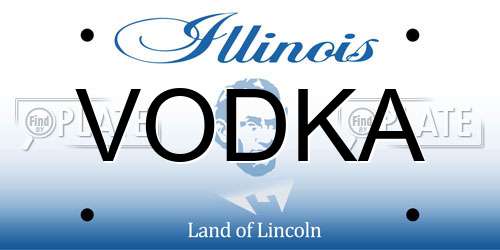 VODKA Illinois License Plate