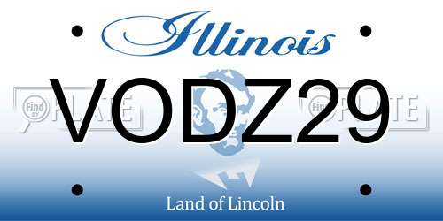 VODZ29 Illinois License Plate