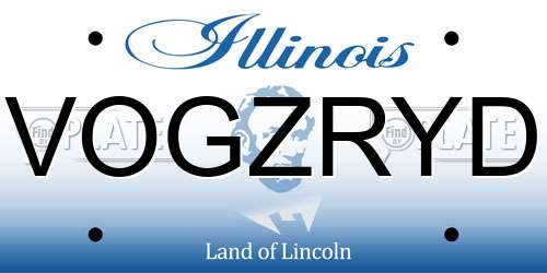 VOGZRYD Illinois License Plate