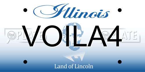 VOILA4 Illinois License Plate