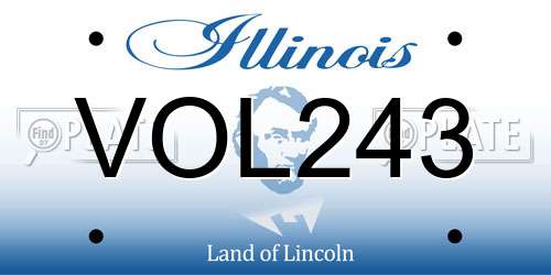VOL243 Illinois License Plate