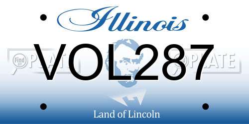 VOL287 Illinois License Plate
