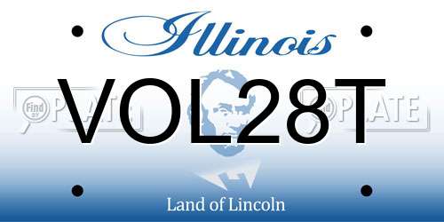 VOL28T Illinois License Plate