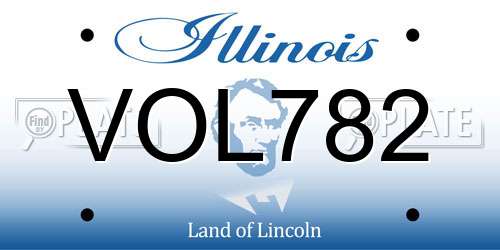 VOL782 Illinois License Plate