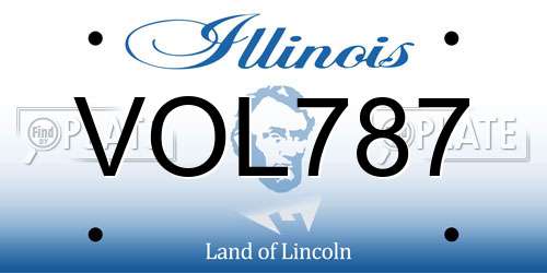VOL787 Illinois License Plate