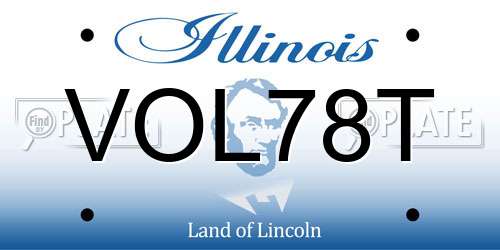 VOL78T Illinois License Plate