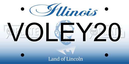 VOLEY20 Illinois License Plate