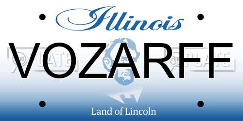 VOZARFF Illinois License Plate