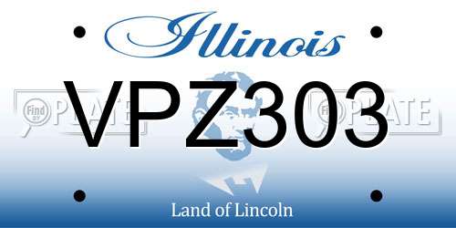 VPZ303 Illinois License Plate