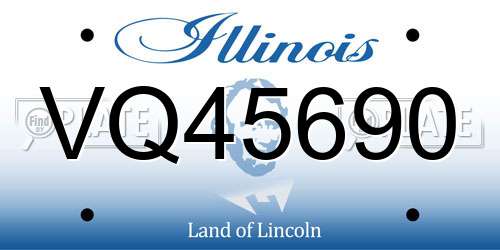 VQ45690 Illinois License Plate
