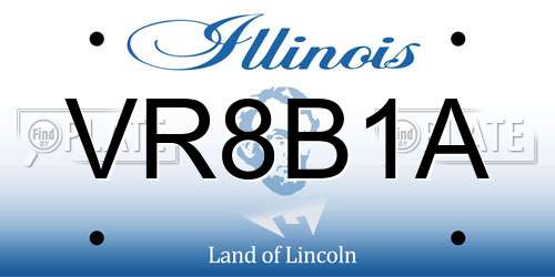 VR8B1A Illinois License Plate