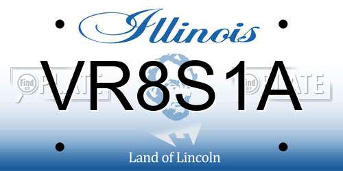 VR8S1A Illinois License Plate