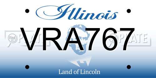 VRA767 Illinois License Plate
