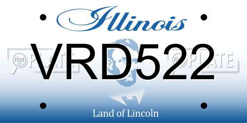 VRD522 Illinois License Plate
