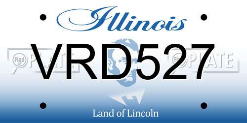 VRD527 Illinois License Plate