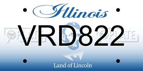 VRD822 Illinois License Plate