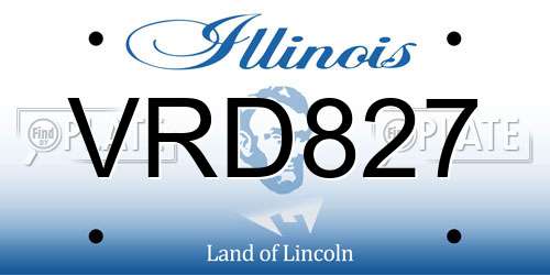 VRD827 Illinois License Plate