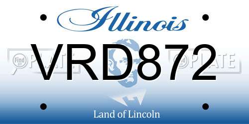 VRD872 Illinois License Plate