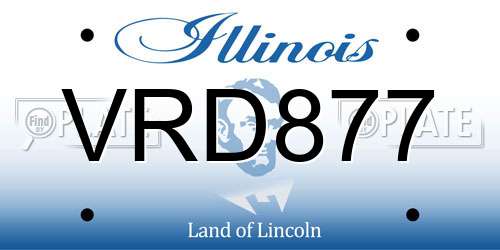 VRD877 Illinois License Plate