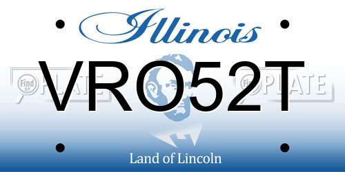 VRO52T Illinois License Plate