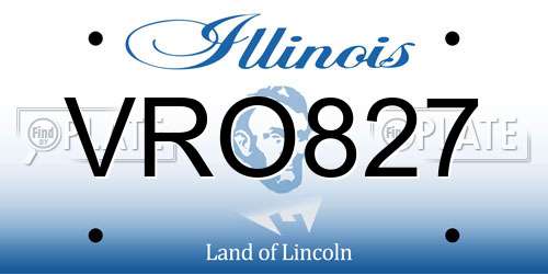 VRO827 Illinois License Plate