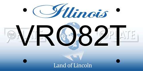 VRO82T Illinois License Plate