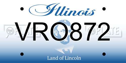 VRO872 Illinois License Plate