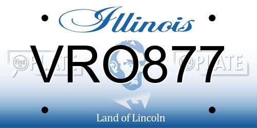 VRO877 Illinois License Plate