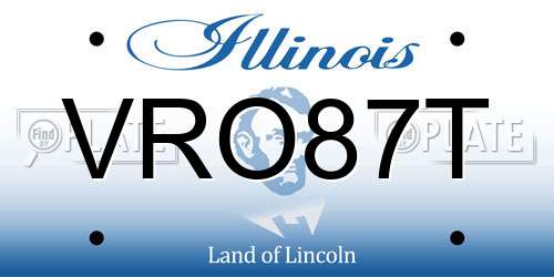 VRO87T Illinois License Plate