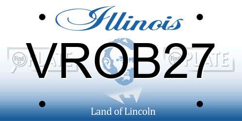 VROB27 Illinois License Plate