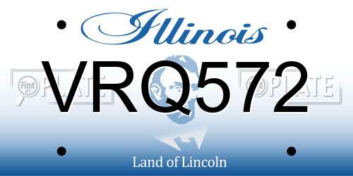 VRQ572 Illinois License Plate