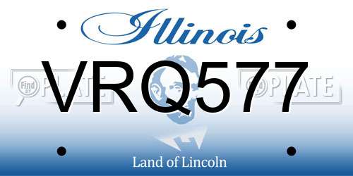 VRQ577 Illinois License Plate