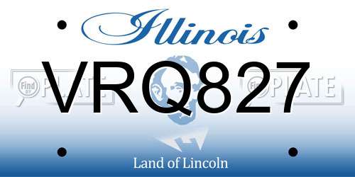 VRQ827 Illinois License Plate